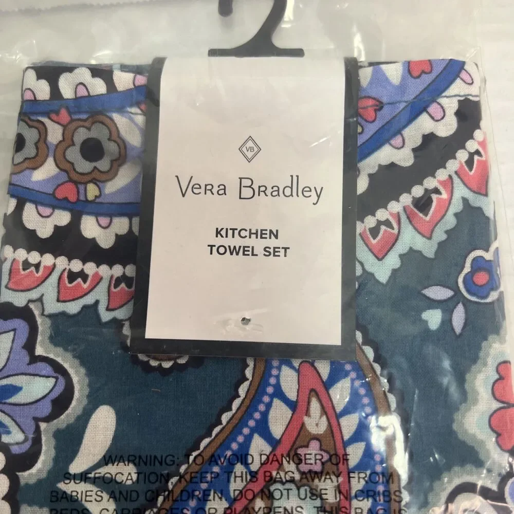 Vera Bradley‎ Kitchen Towel Set of 2 Haymarket Paisley New with Tags